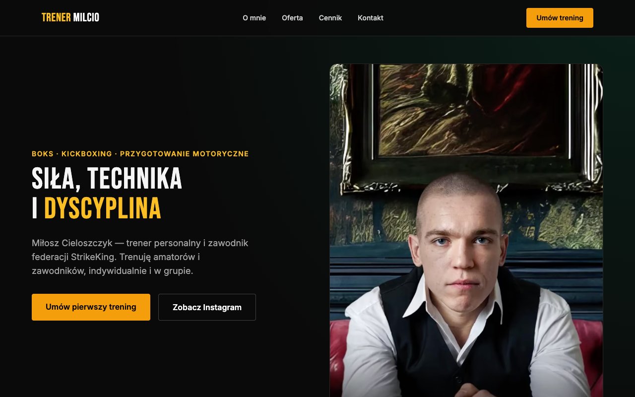 trener-milcio.pl — podgląd strony